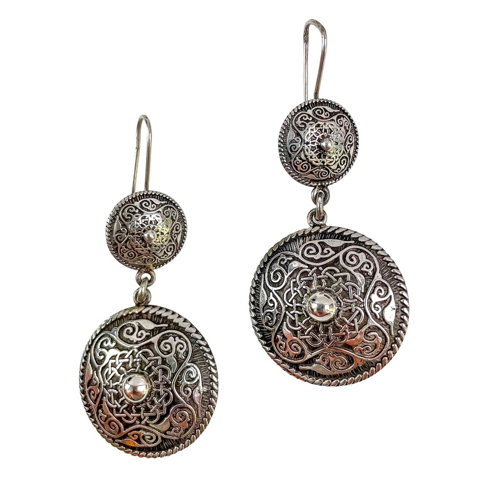 Silver Celtic Drop Earrings from Ireland